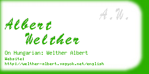 albert welther business card